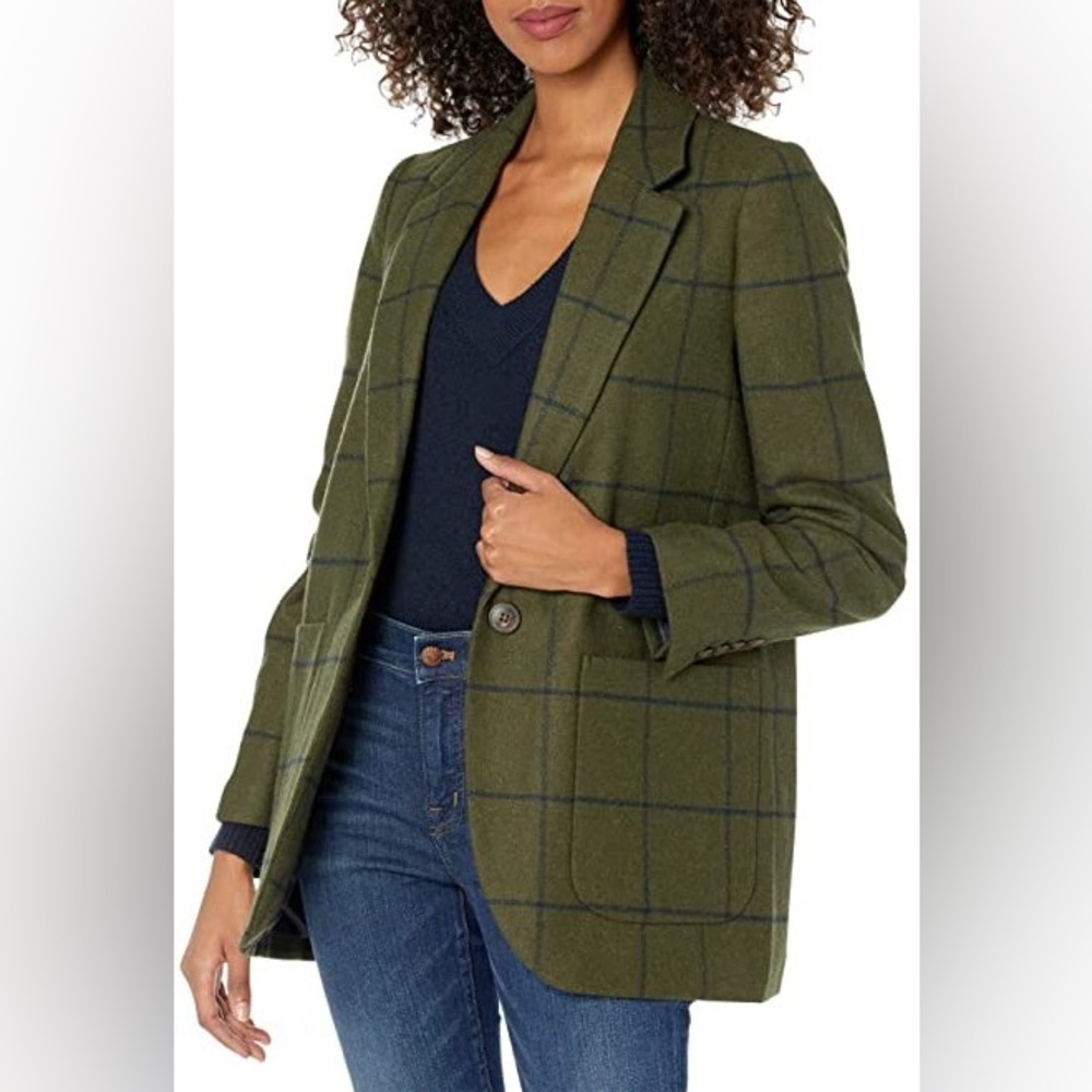 Madewell Olive Plaid Women's Blazer